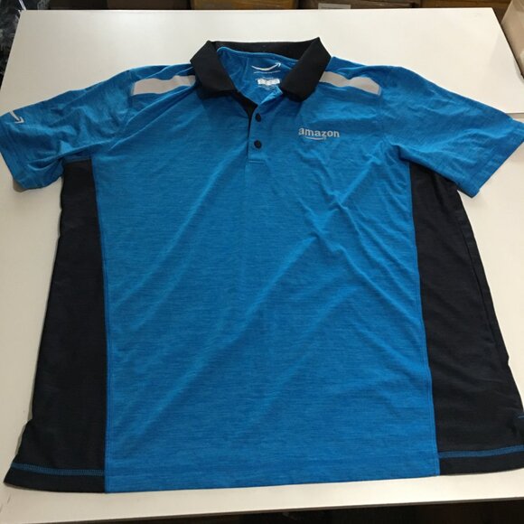 Amazon Other - Amazon Uniform Shirt Men's High Heat Polo Short Sleeve Blue Logo Reflective XL